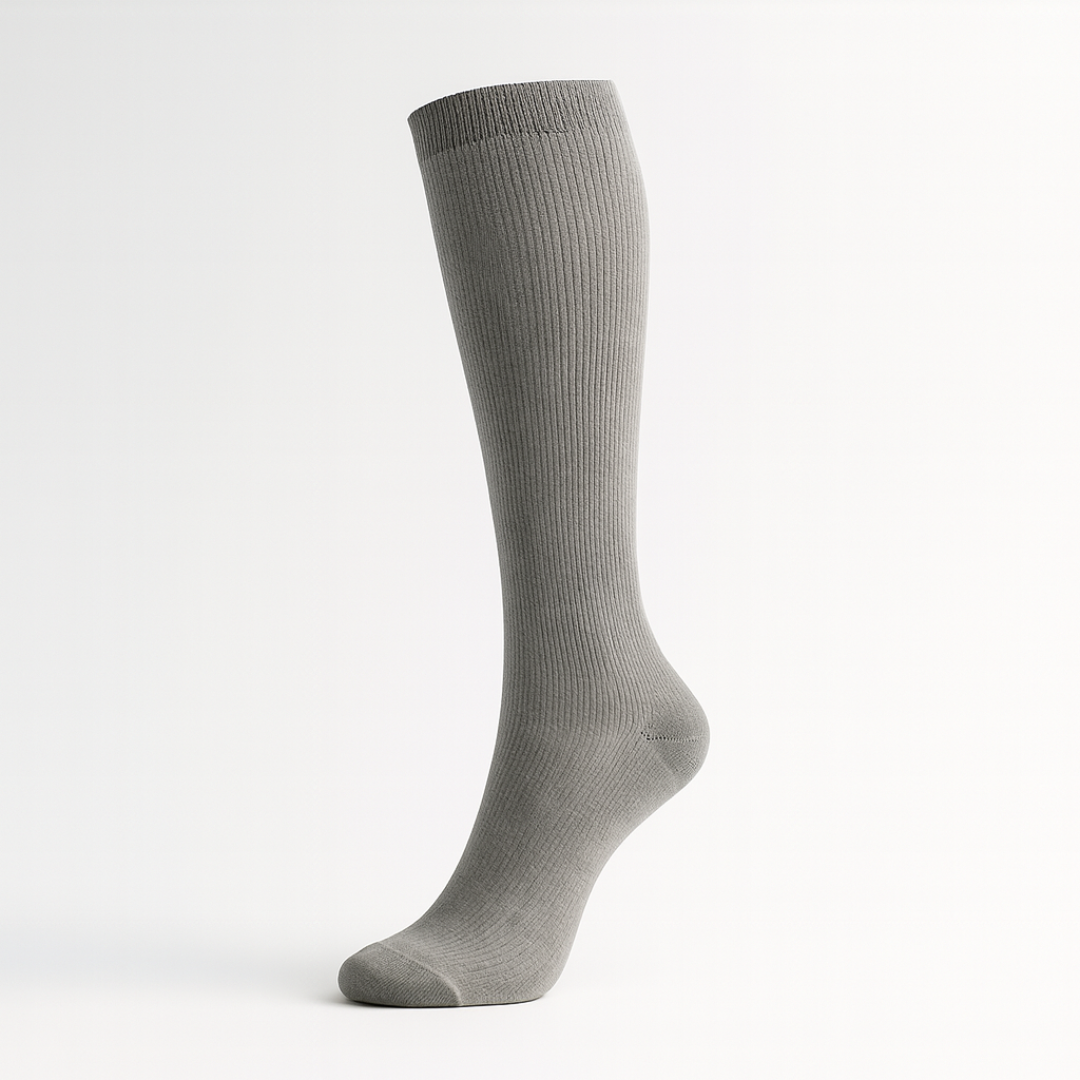 Gray Graduated Compression Socks for Leg Comfort & Circulation