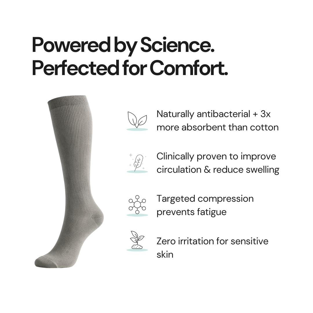 Black Graduated Compression Socks for Leg Comfort & Circulation