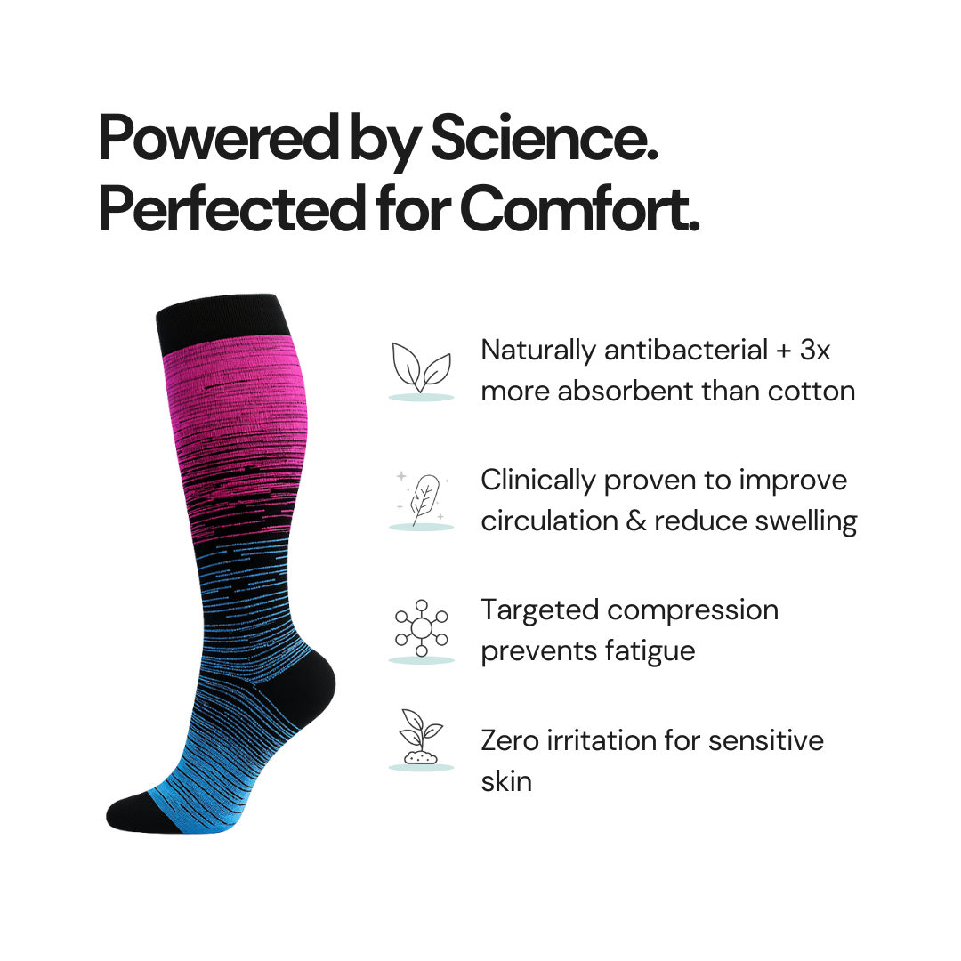 Striped Compression Socks for Leg Comfort & Daily Wear