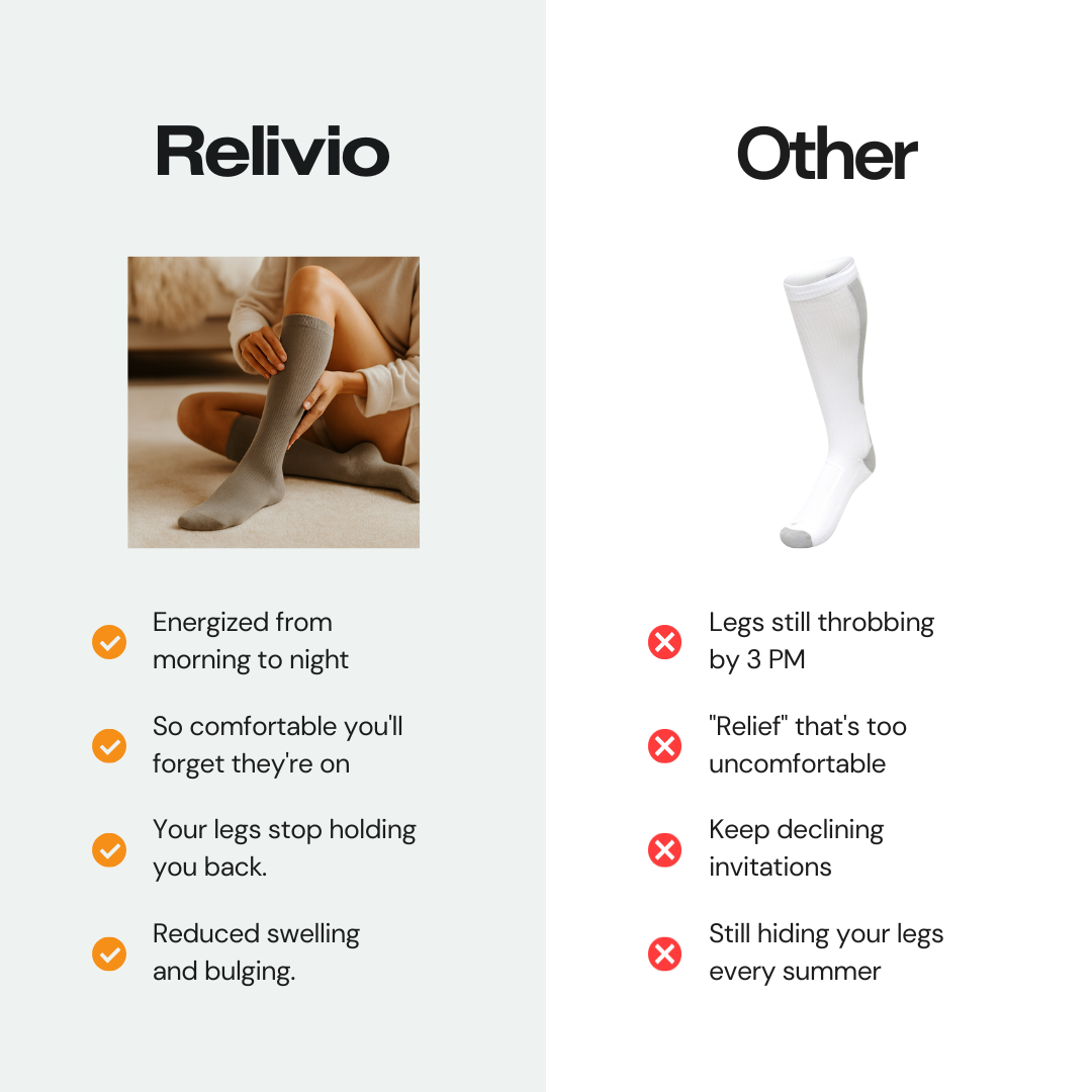 Black Graduated Compression Socks for Leg Comfort & Circulation