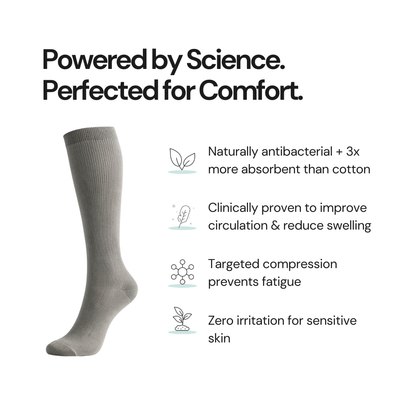 Black Graduated Compression Socks for Leg Comfort & Circulation